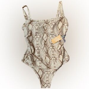 NWT Kona Sol Medium Coverage Snake Print One Piece Swimsuit Size Large